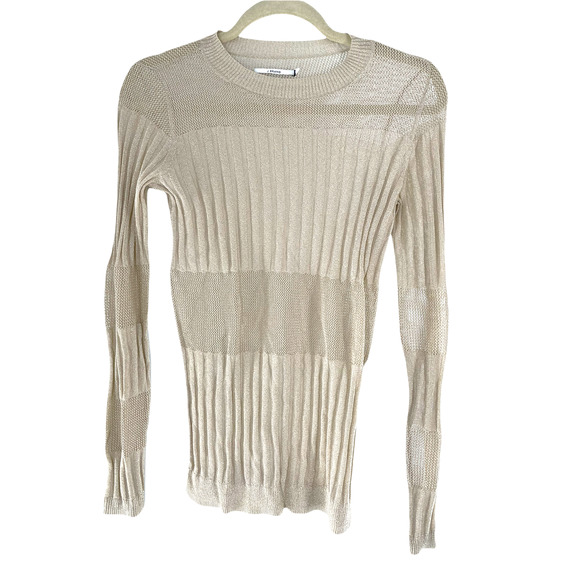 NEW J BRAND ANDREA RIBBED METALLIC CREWNECK SWEATER SZ S - Picture 3 of 7